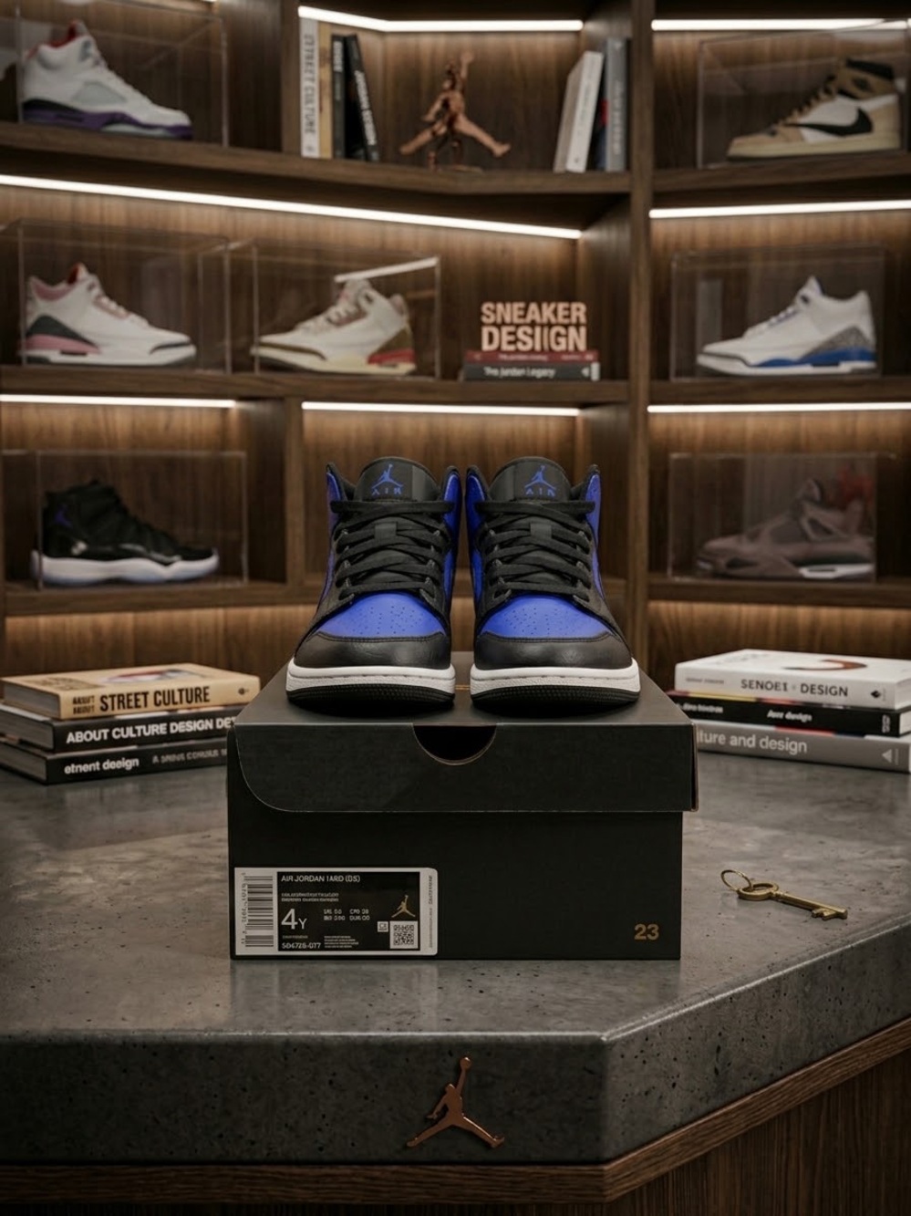 Jordan Mid-Top Sneakers - Black/Royal Blue
